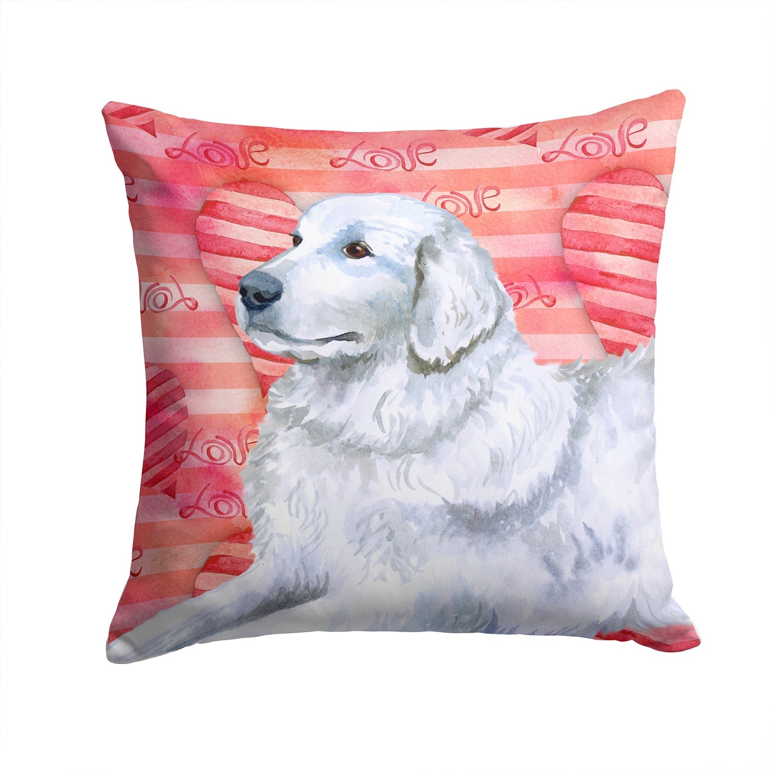 Maremma Sheepdog Love Decorative Throw Pillow 14x14 Indoor Outdoor Accent Cushion, Fabric Cover with Insert for Sofa, Bed, Porch & Living Room
