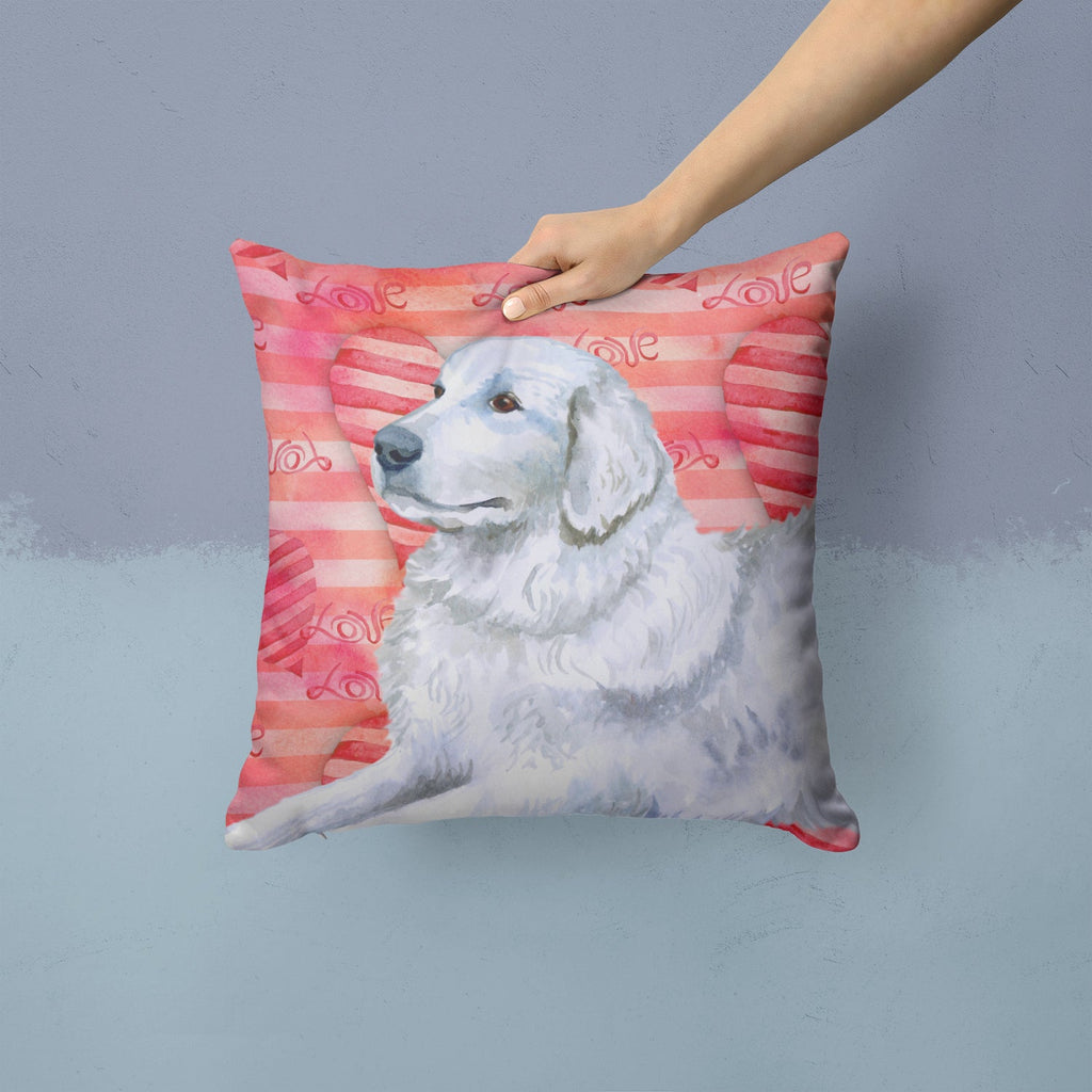 Maremma Sheepdog Love Decorative Throw Pillow 14x14 Indoor Outdoor Accent Cushion, Fabric Cover with Insert for Sofa, Bed, Porch & Living Room