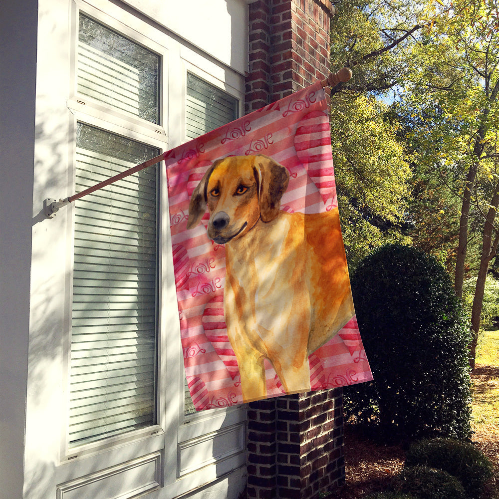 Rhodesian Ridgeback Love House Flag 28x40 Porch Sleeve Pole Decorative Outside Yard Banner Artwork Wall Hanging, Polyester