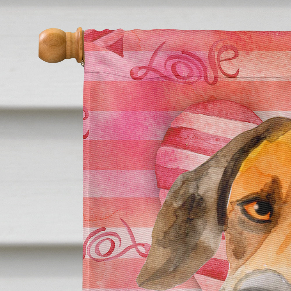 Rhodesian Ridgeback Love House Flag 28x40 Porch Sleeve Pole Decorative Outside Yard Banner Artwork Wall Hanging, Polyester