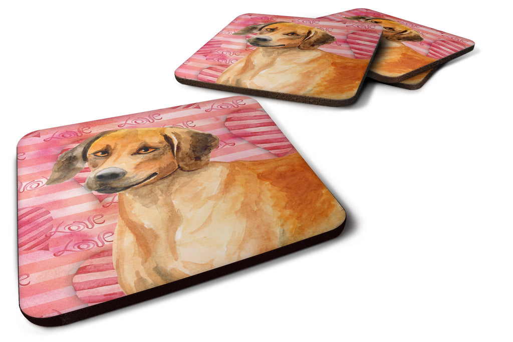 Rhodesian Ridgeback Love Foam Coasters Set of 4 Cup Coasters for Indoor Outdoor, Tabletop Protection, Anti Slip, Mouse pad Material