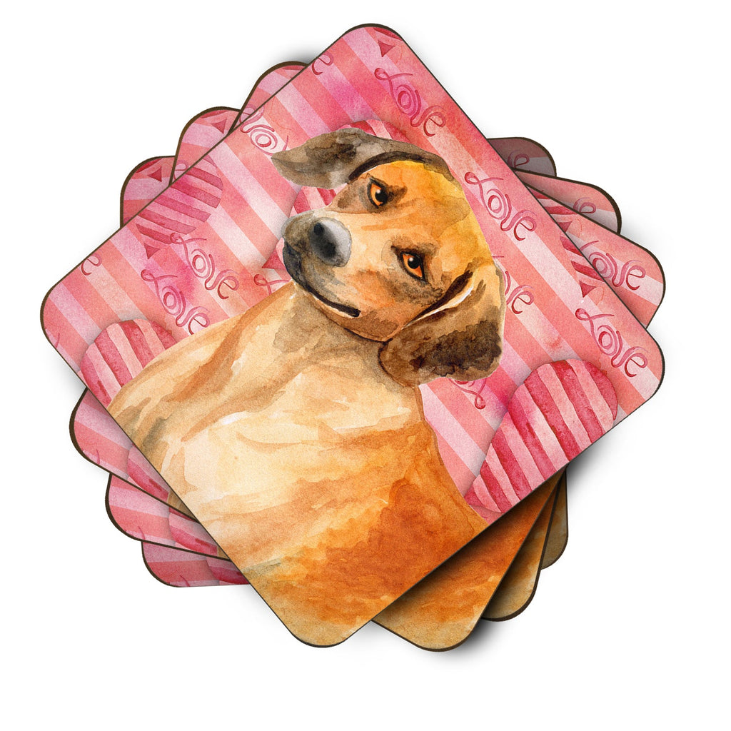 Rhodesian Ridgeback Love Foam Coasters Set of 4 Cup Coasters for Indoor Outdoor, Tabletop Protection, Anti Slip, Mouse pad Material