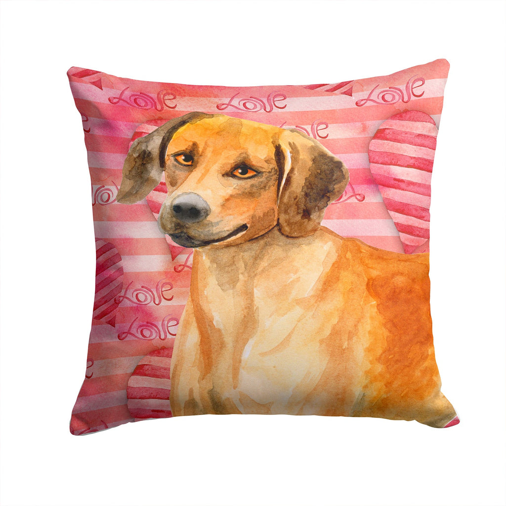 Rhodesian Ridgeback Love Decorative Throw Pillow 14x14 Indoor Outdoor Accent Cushion, Fabric Cover with Insert for Sofa, Bed, Porch & Living Room