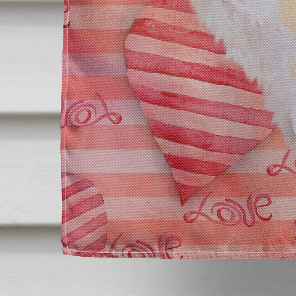Shiba Inu Love House Flag 28x40 Porch Sleeve Pole Decorative Outside Yard Banner Artwork Wall Hanging, Polyester