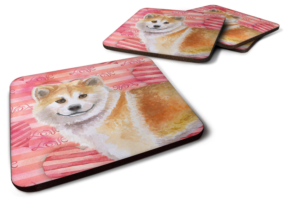 Shiba Inu Love Foam Coasters Set of 4 Cup Coasters for Indoor Outdoor, Tabletop Protection, Anti Slip, Mouse pad Material