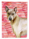 Thai Ridgeback Love House Flag 28x40 Porch Sleeve Pole Decorative Outside Yard Banner Artwork Wall Hanging, Polyester