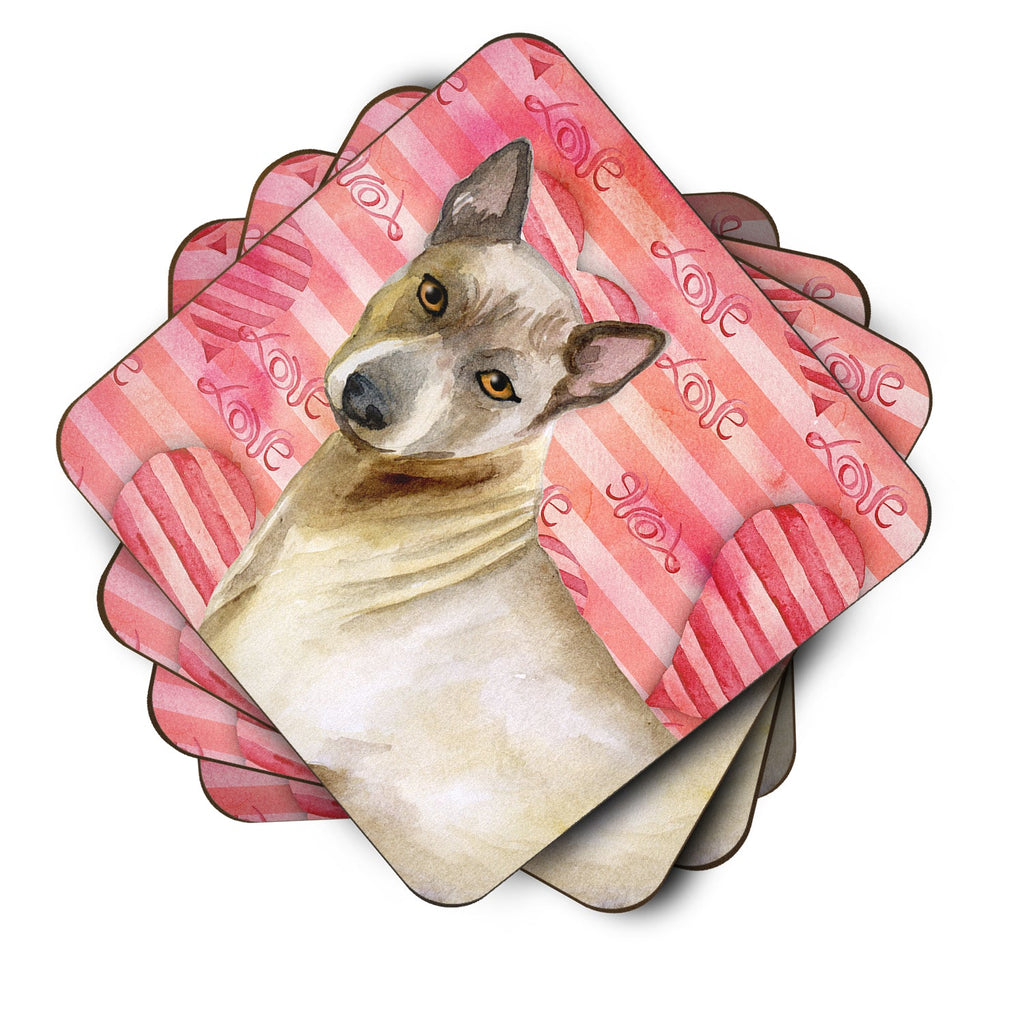 Thai Ridgeback Love Foam Coasters Set of 4 Cup Coasters for Indoor Outdoor, Tabletop Protection, Anti Slip, Mouse pad Material