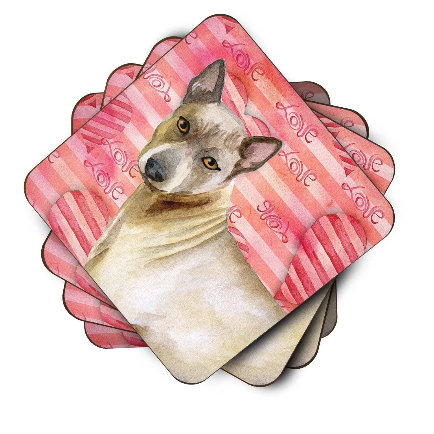 Thai Ridgeback Love Foam Coasters Set of 4 Cup Coasters for Indoor Outdoor, Tabletop Protection, Anti Slip, Mouse pad Material