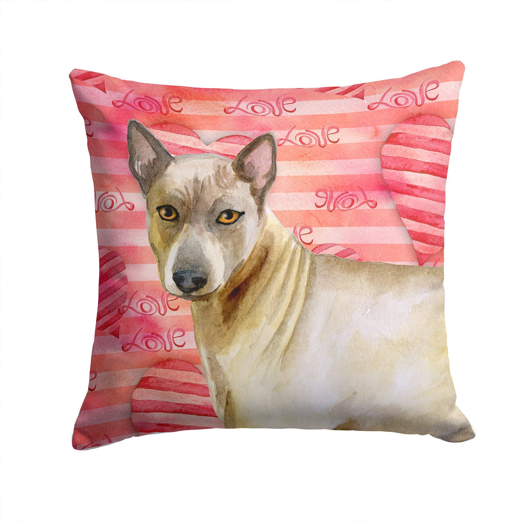 Thai Ridgeback Love Decorative Throw Pillow 14x14 Indoor Outdoor Accent Cushion, Fabric Cover with Insert for Sofa, Bed, Porch & Living Room