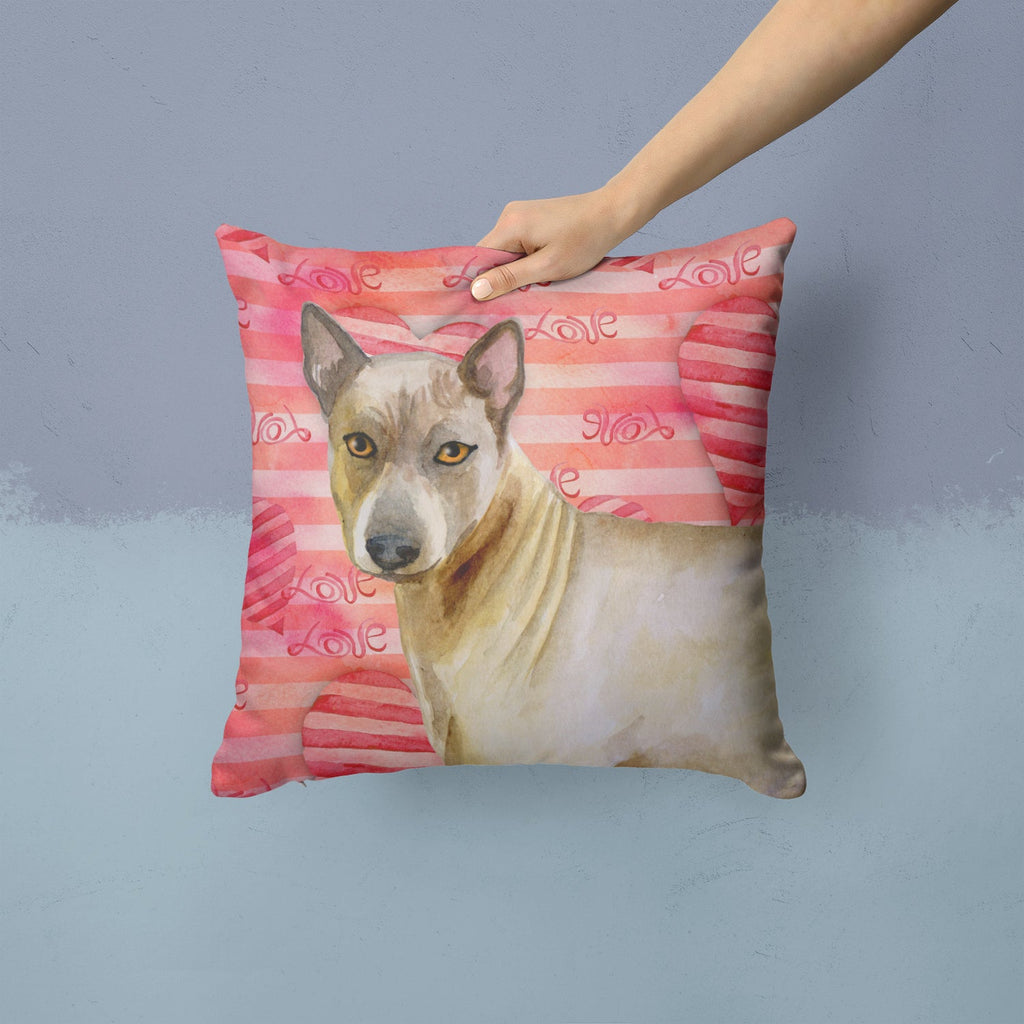 Thai Ridgeback Love Decorative Throw Pillow 14x14 Indoor Outdoor Accent Cushion, Fabric Cover with Insert for Sofa, Bed, Porch & Living Room
