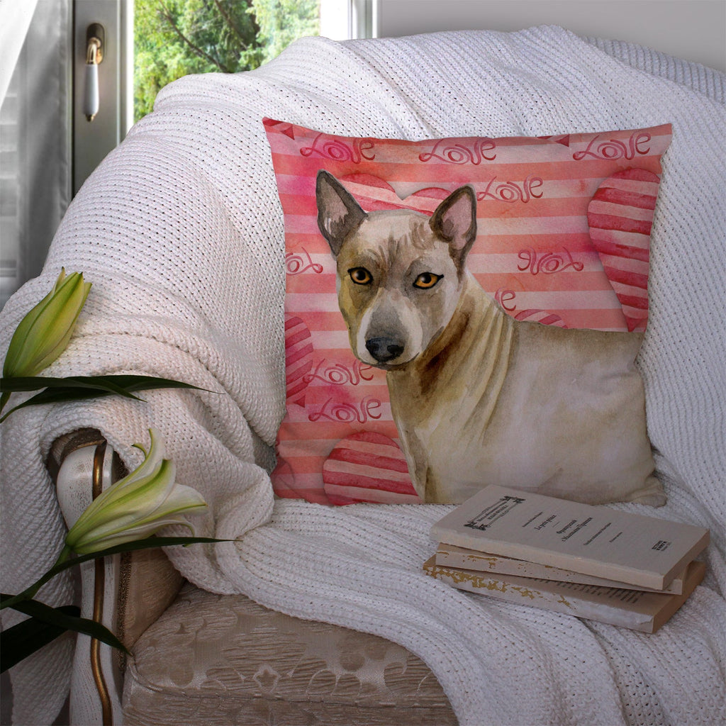 Thai Ridgeback Love Decorative Throw Pillow 14x14 Indoor Outdoor Accent Cushion, Fabric Cover with Insert for Sofa, Bed, Porch & Living Room