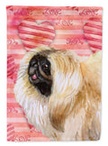 Pekingese Love House Flag 28x40 Porch Sleeve Pole Decorative Outside Yard Banner Artwork Wall Hanging, Polyester