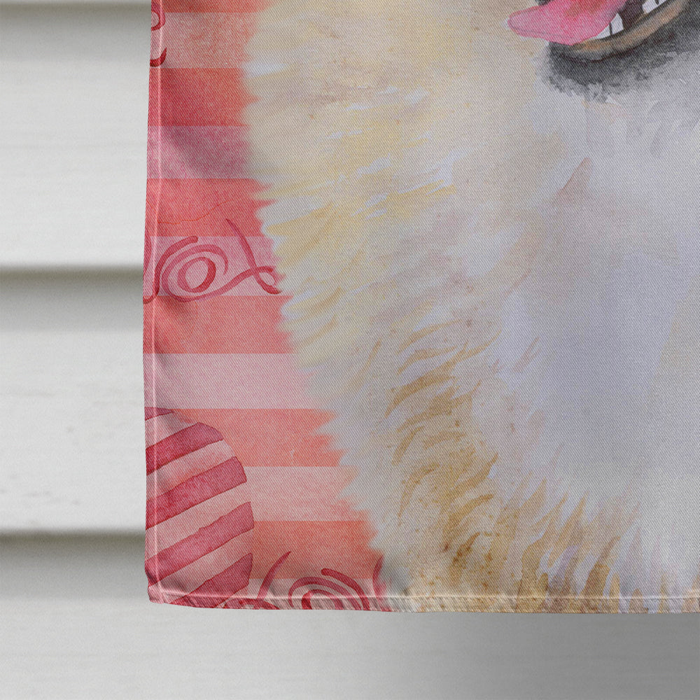 Pomeranian Love House Flag 28x40 Porch Sleeve Pole Decorative Outside Yard Banner Artwork Wall Hanging, Polyester