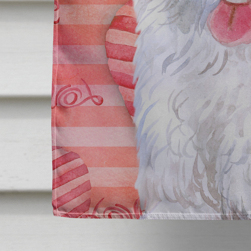 Medium White Poodle Love House Flag 28x40 Porch Sleeve Pole Decorative Outside Yard Banner Artwork Wall Hanging, Polyester