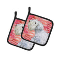Sealyham Terrier Love Pot Holder Set of 2 Heat Resistant Quilted Hot Pads 7.5 x 7.5 Inch, Insulated Kitchen Trivets for Cooking & Baking