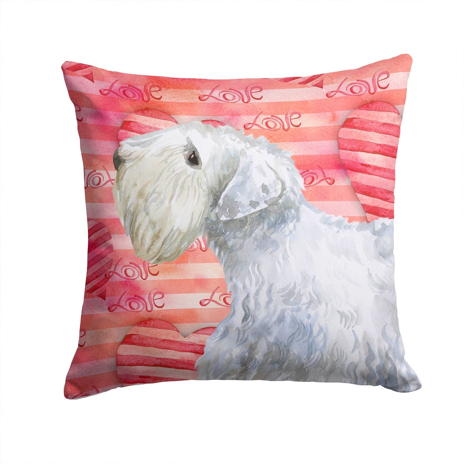 Sealyham Terrier Love Decorative Throw Pillow 14x14 Indoor Outdoor Accent Cushion, Fabric Cover with Insert for Sofa, Bed, Porch & Living Room