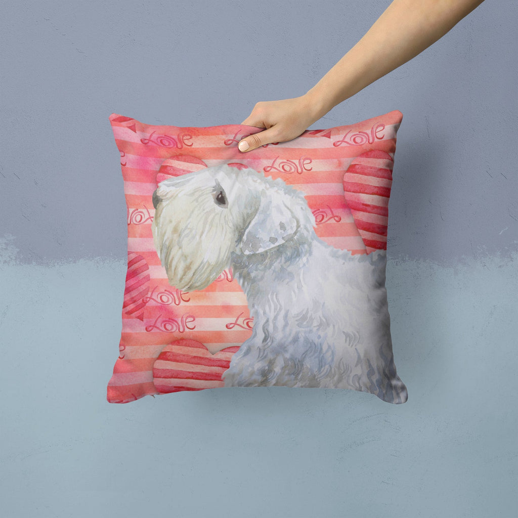 Sealyham Terrier Love Decorative Throw Pillow 14x14 Indoor Outdoor Accent Cushion, Fabric Cover with Insert for Sofa, Bed, Porch & Living Room