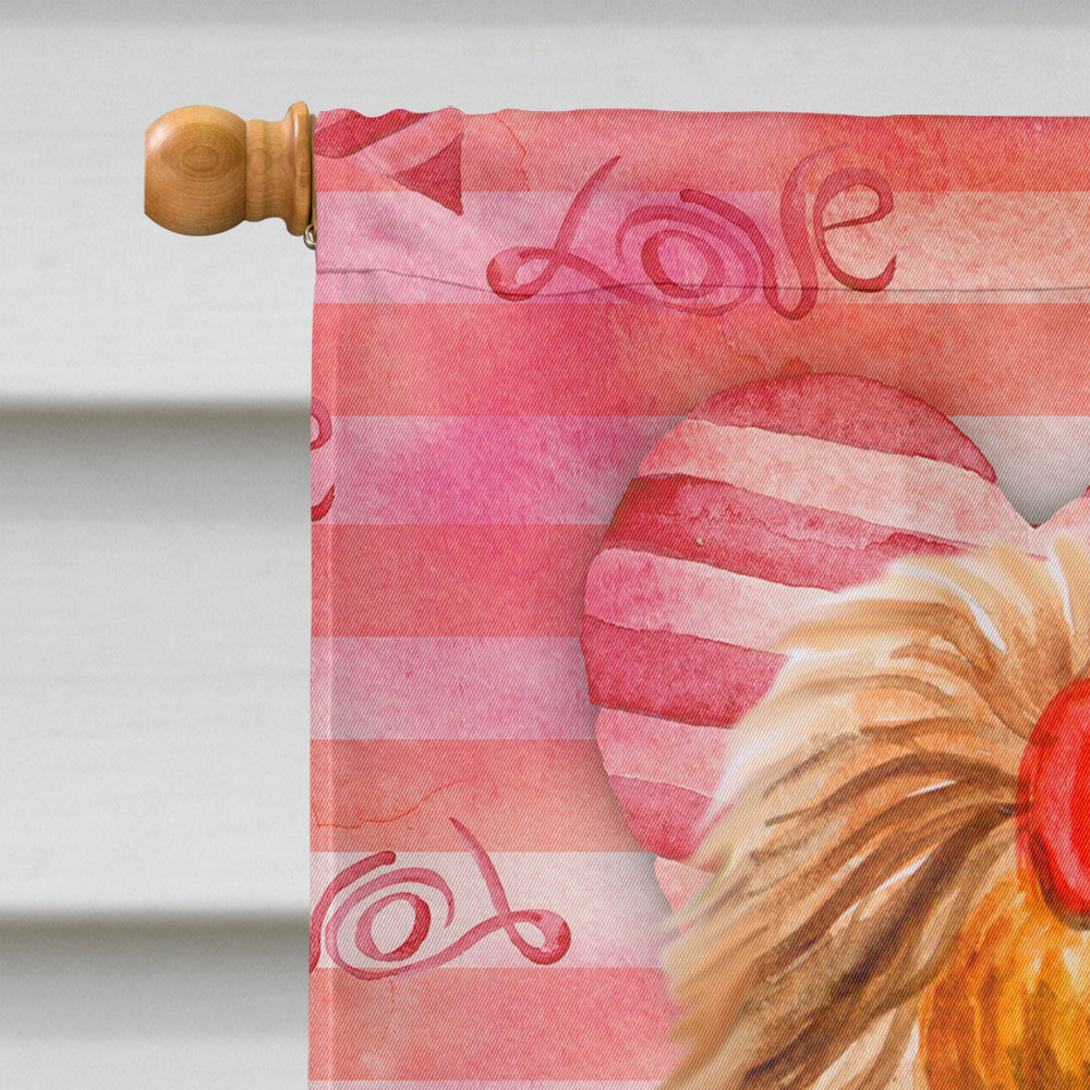 Yorkshire Terrier Love House Flag 28x40 Porch Sleeve Pole Decorative Outside Yard Banner Artwork Wall Hanging, Polyester