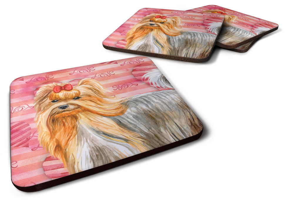 Yorkshire Terrier Love Foam Coasters Set of 4 Cup Coasters for Indoor Outdoor, Tabletop Protection, Anti Slip, Mouse pad Material