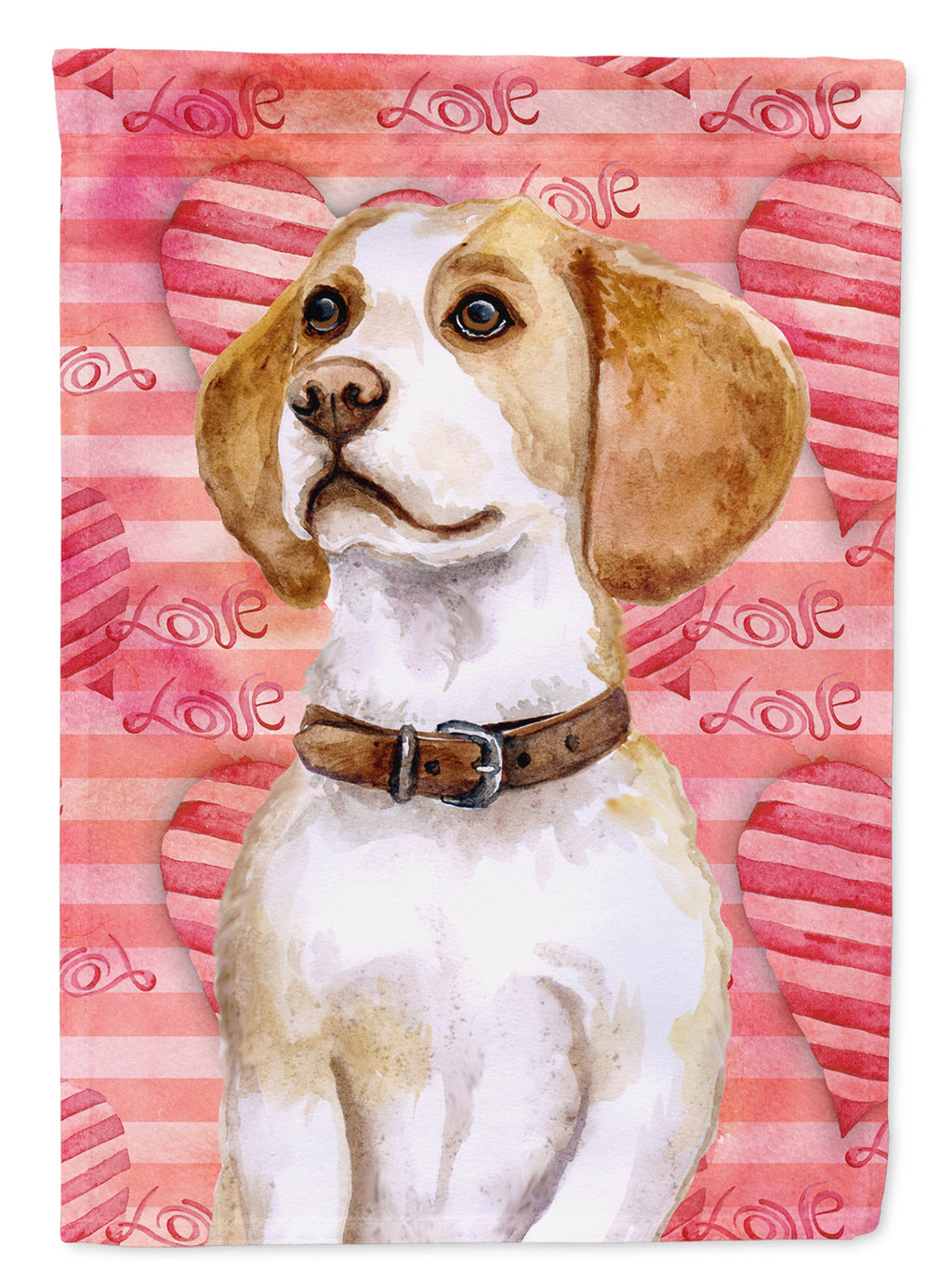 Beagle Love House Flag 28x40 Porch Sleeve Pole Decorative Outside Yard Banner Artwork Wall Hanging, Polyester