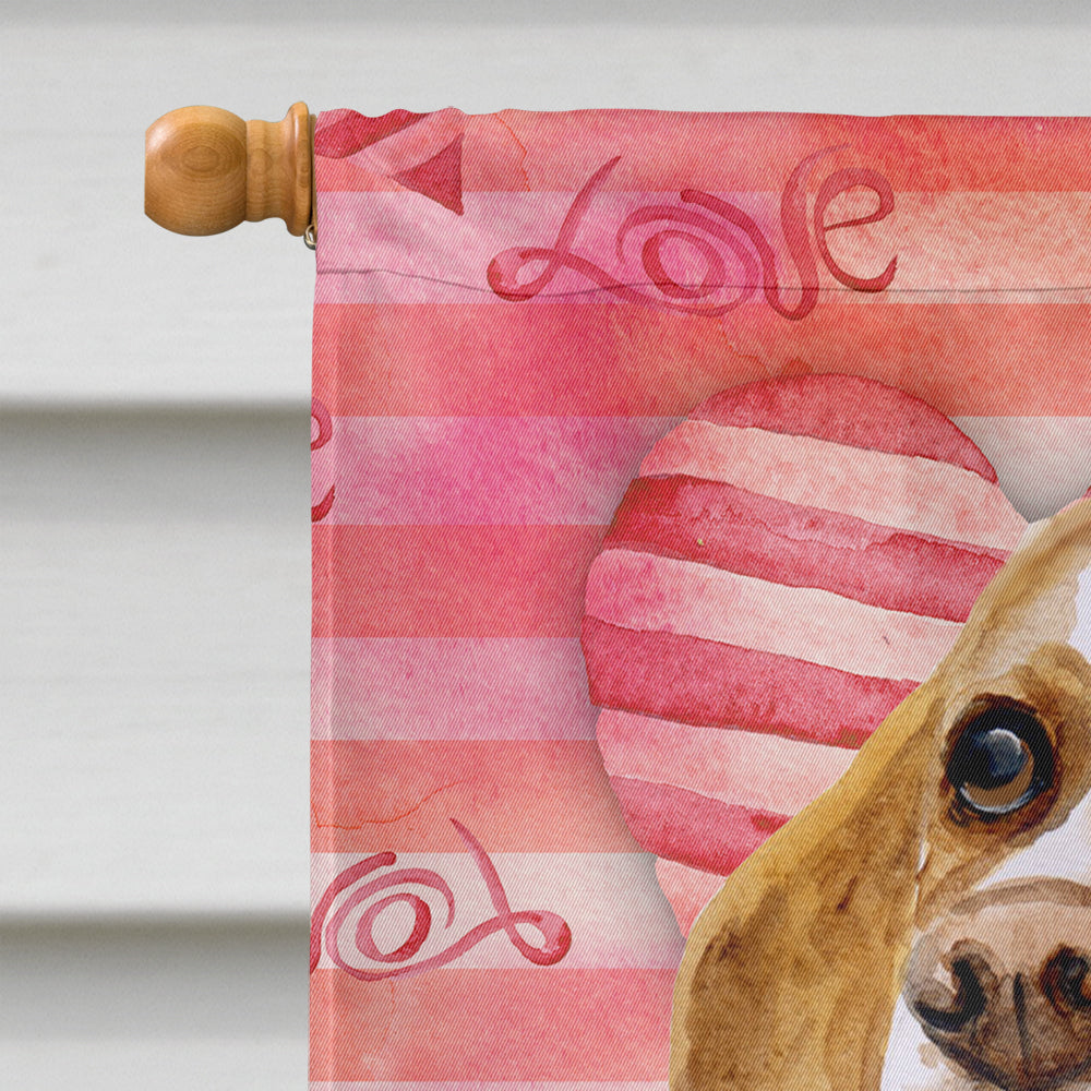 Beagle Love House Flag 28x40 Porch Sleeve Pole Decorative Outside Yard Banner Artwork Wall Hanging, Polyester
