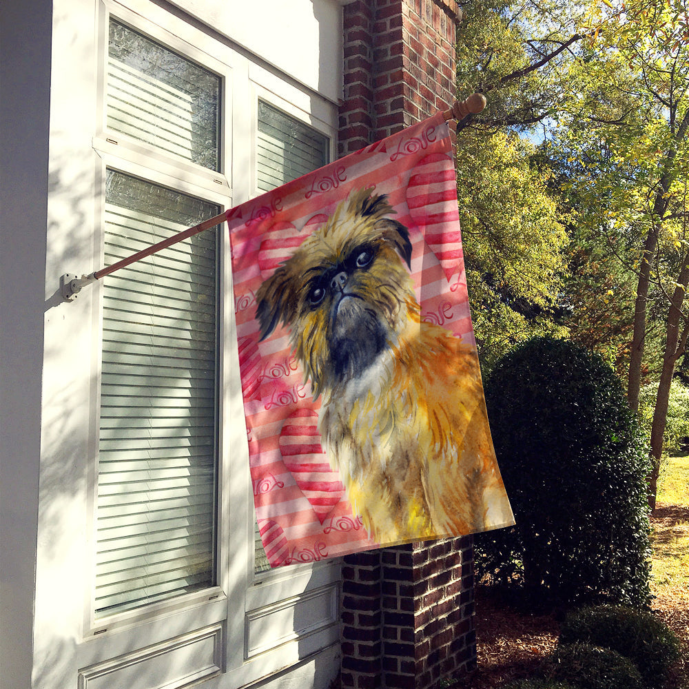 Brussels Griffon Love House Flag 28x40 Porch Sleeve Pole Decorative Outside Yard Banner Artwork Wall Hanging, Polyester