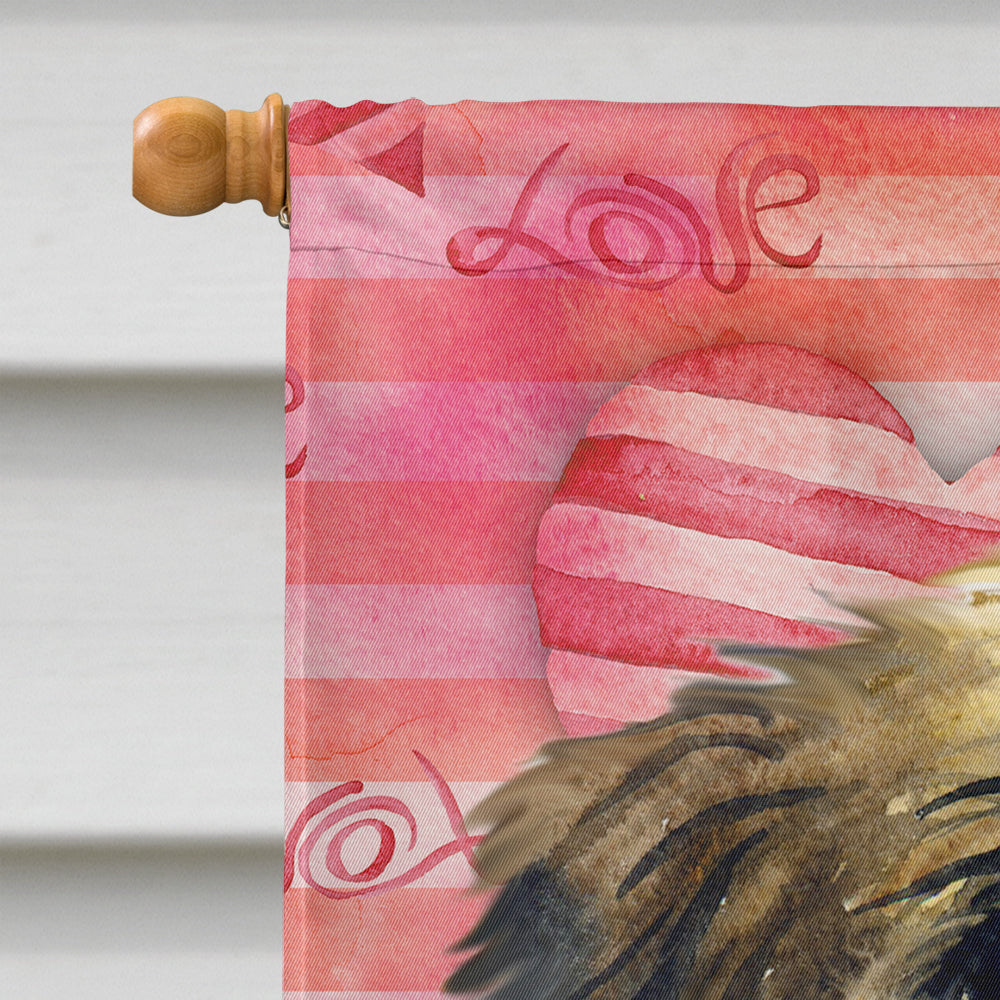 Brussels Griffon Love House Flag 28x40 Porch Sleeve Pole Decorative Outside Yard Banner Artwork Wall Hanging, Polyester