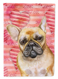 French Bulldog Love House Flag 28x40 Porch Sleeve Pole Decorative Outside Yard Banner Artwork Wall Hanging, Polyester