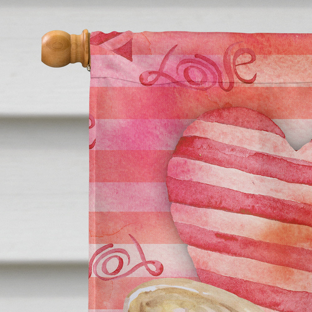 French Bulldog Love House Flag 28x40 Porch Sleeve Pole Decorative Outside Yard Banner Artwork Wall Hanging, Polyester