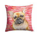 French Bulldog Love Decorative Throw Pillow 14x14 Indoor Outdoor Accent Cushion, Fabric Cover with Insert for Sofa, Bed, Porch & Living Room