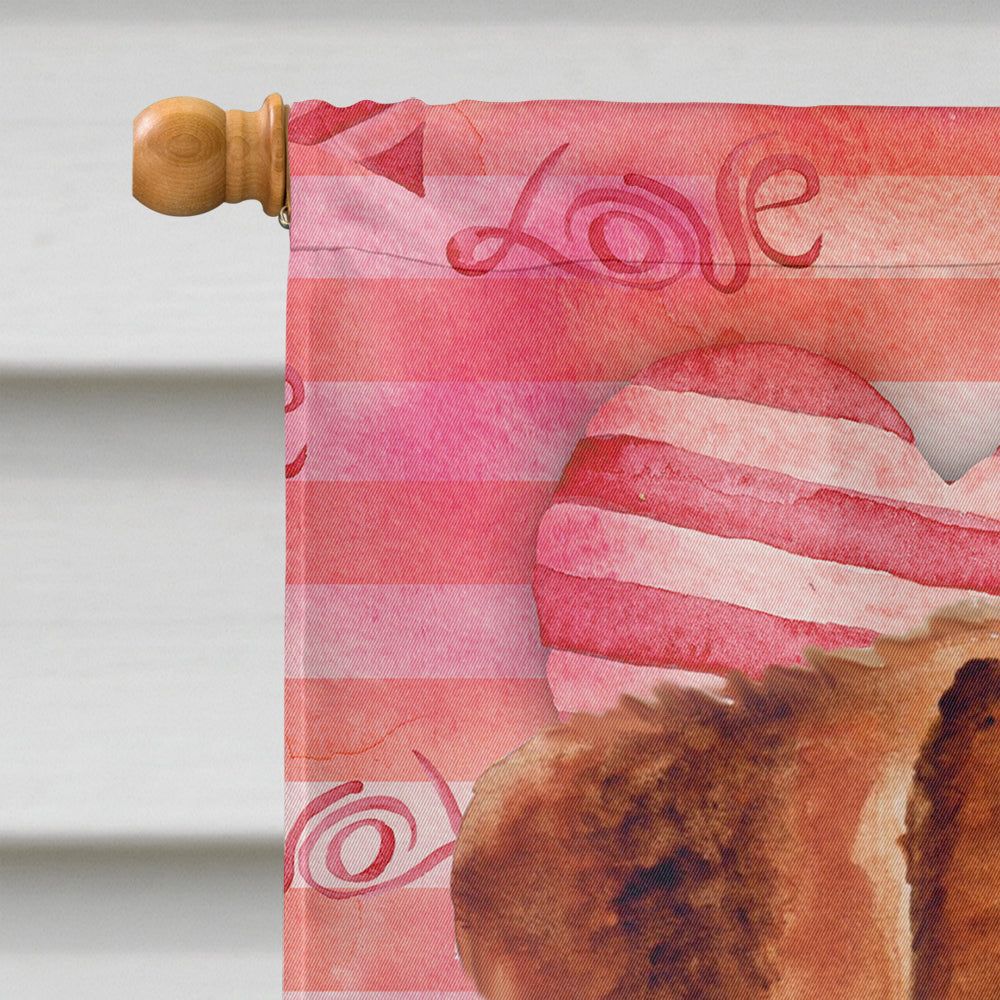 Jack Russell Terrier Love House Flag 28x40 Porch Sleeve Pole Decorative Outside Yard Banner Artwork Wall Hanging, Polyester