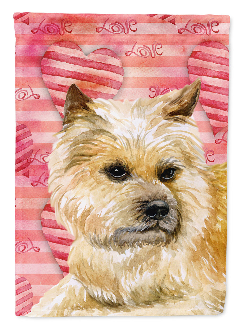 Cairn Terrier Love House Flag 28x40 Porch Sleeve Pole Decorative Outside Yard Banner Artwork Wall Hanging, Polyester