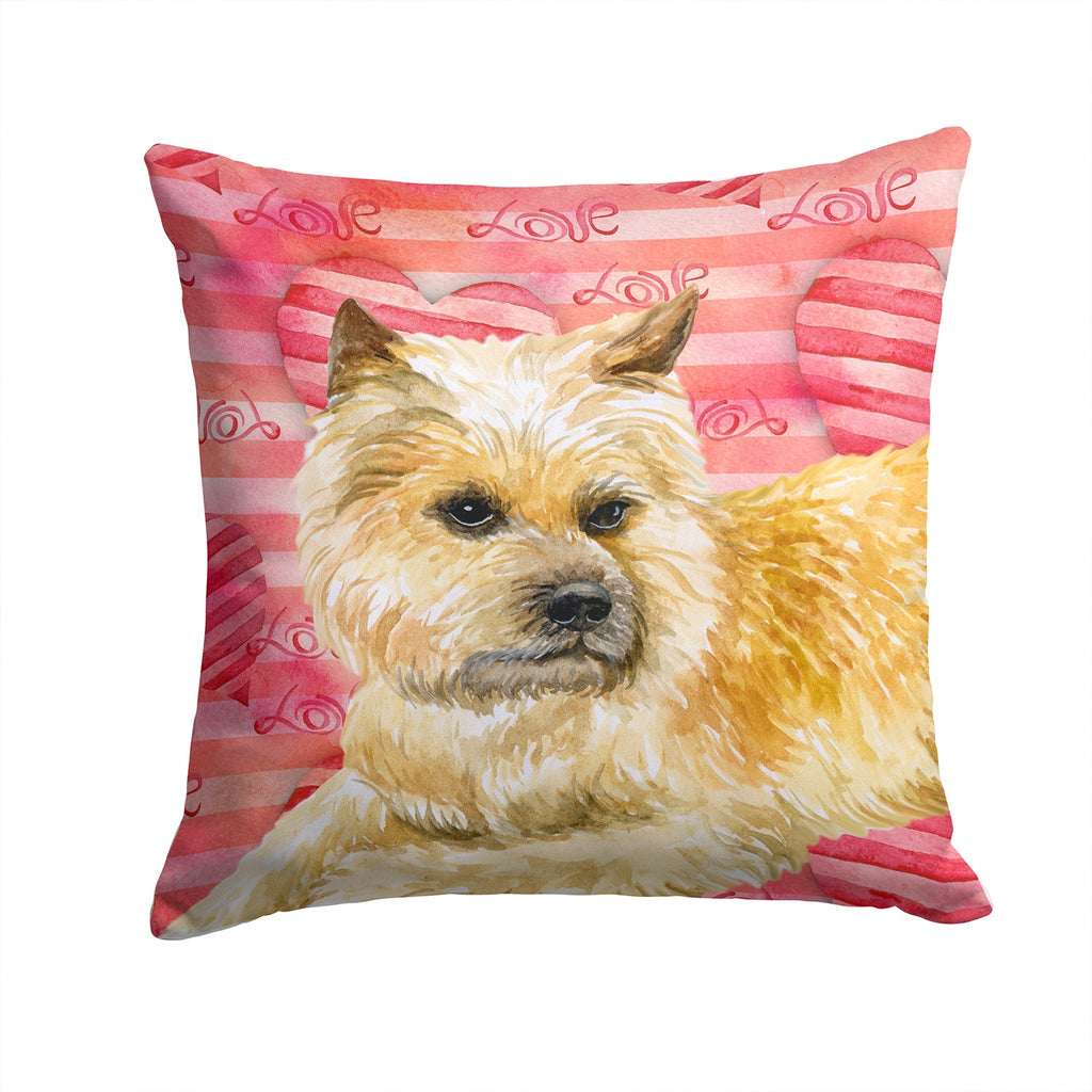 Cairn Terrier Love Decorative Throw Pillow 14x14 Indoor Outdoor Accent Cushion, Fabric Cover with Insert for Sofa, Bed, Porch & Living Room