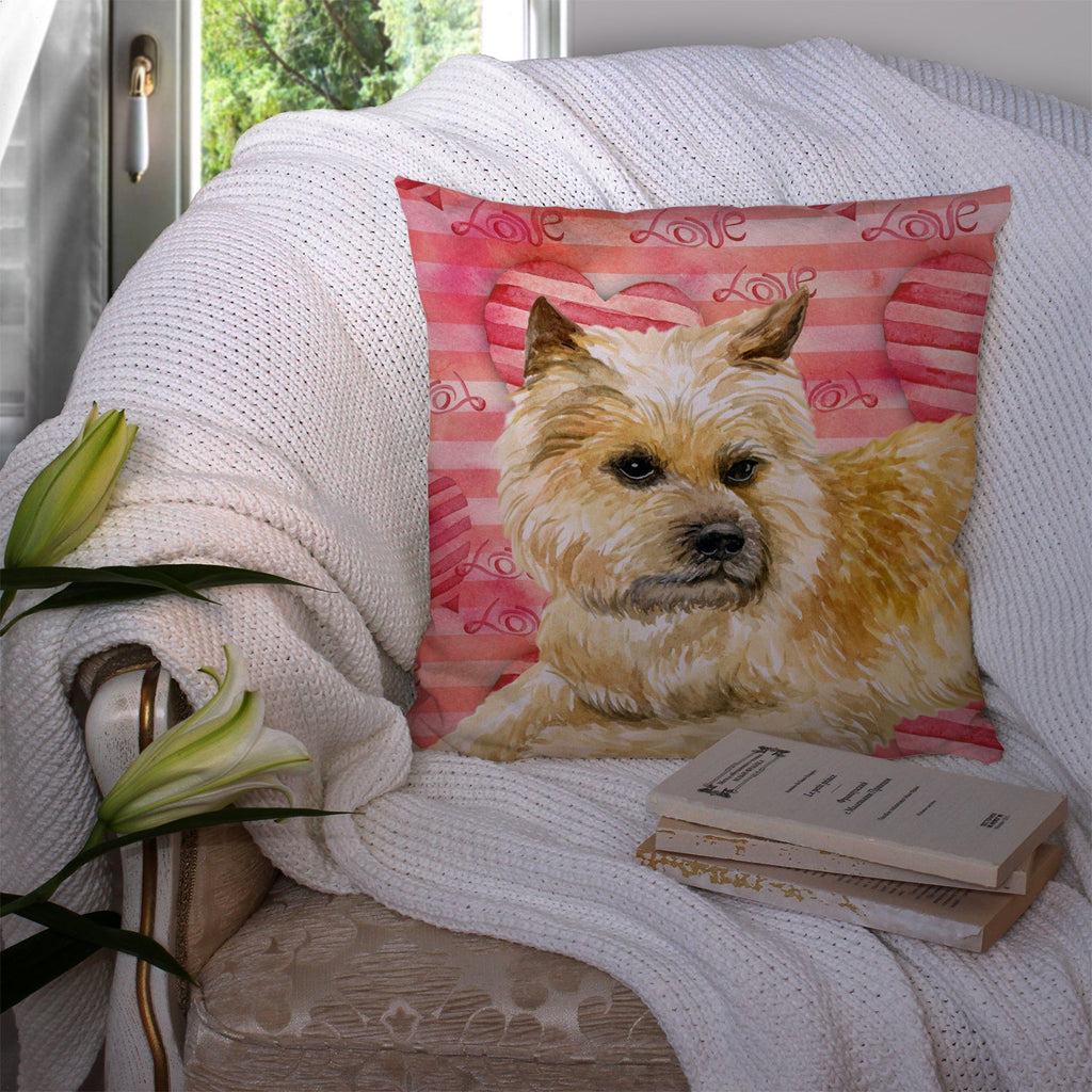 Cairn Terrier Love Decorative Throw Pillow 14x14 Indoor Outdoor Accent Cushion, Fabric Cover with Insert for Sofa, Bed, Porch & Living Room