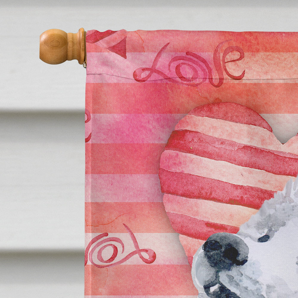 Samoyed Love House Flag 28x40 Porch Sleeve Pole Decorative Outside Yard Banner Artwork Wall Hanging, Polyester