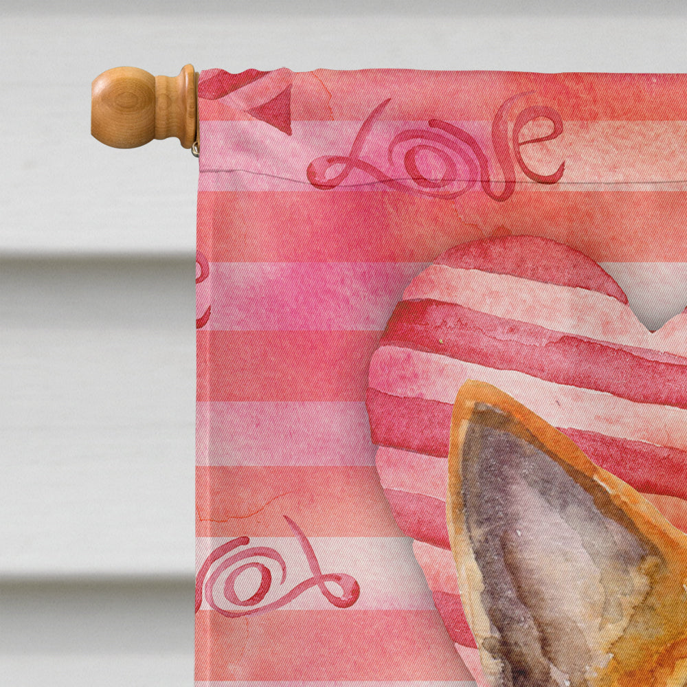 Basenji Love House Flag 28x40 Porch Sleeve Pole Decorative Outside Yard Banner Artwork Wall Hanging, Polyester