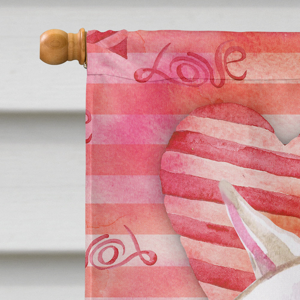 Bull Terrier Love House Flag 28x40 Porch Sleeve Pole Decorative Outside Yard Banner Artwork Wall Hanging, Polyester