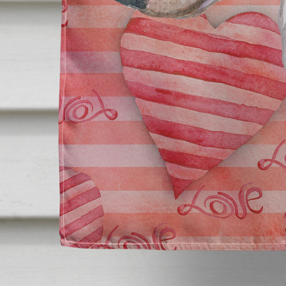 Bull Terrier Love House Flag 28x40 Porch Sleeve Pole Decorative Outside Yard Banner Artwork Wall Hanging, Polyester