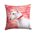 Bull Terrier Love Decorative Throw Pillow 14x14 Indoor Outdoor Accent Cushion, Fabric Cover with Insert for Sofa, Bed, Porch & Living Room