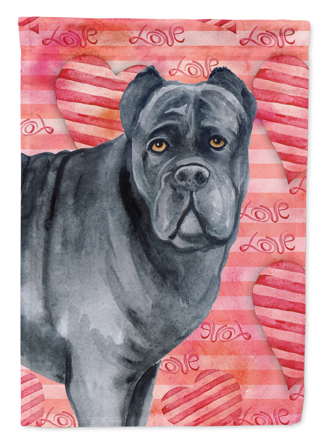Cane Corso Love House Flag 28x40 Porch Sleeve Pole Decorative Outside Yard Banner Artwork Wall Hanging, Polyester