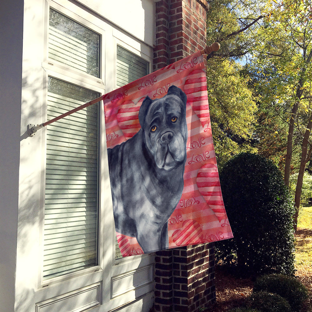 Cane Corso Love House Flag 28x40 Porch Sleeve Pole Decorative Outside Yard Banner Artwork Wall Hanging, Polyester