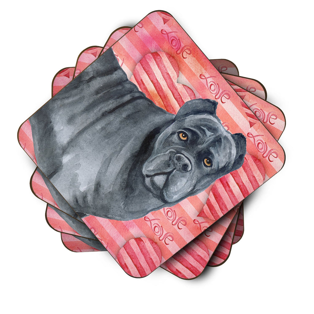 Cane Corso Love Foam Coasters Set of 4 Cup Coasters for Indoor Outdoor, Tabletop Protection, Anti Slip, Mouse pad Material