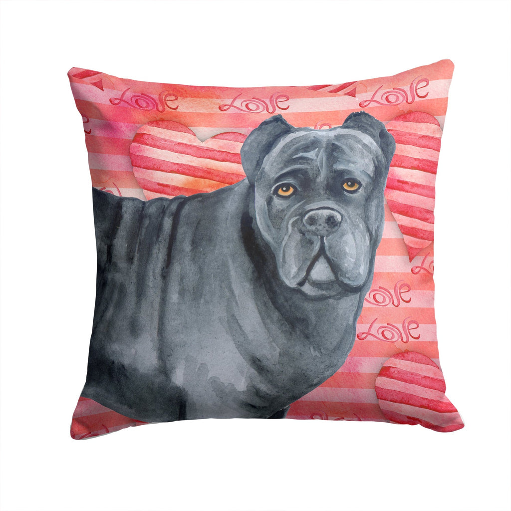 Cane Corso Love Decorative Throw Pillow 14x14 Indoor Outdoor Accent Cushion, Fabric Cover with Insert for Sofa, Bed, Porch & Living Room