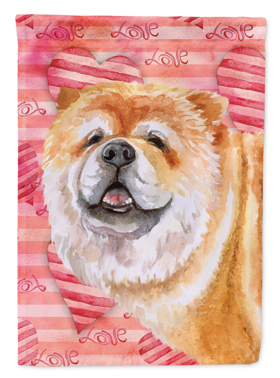 Chow Chow Love House Flag 28x40 Porch Sleeve Pole Decorative Outside Yard Banner Artwork Wall Hanging, Polyester
