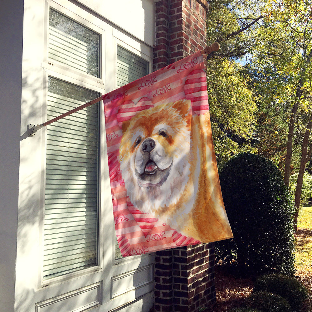 Chow Chow Love House Flag 28x40 Porch Sleeve Pole Decorative Outside Yard Banner Artwork Wall Hanging, Polyester