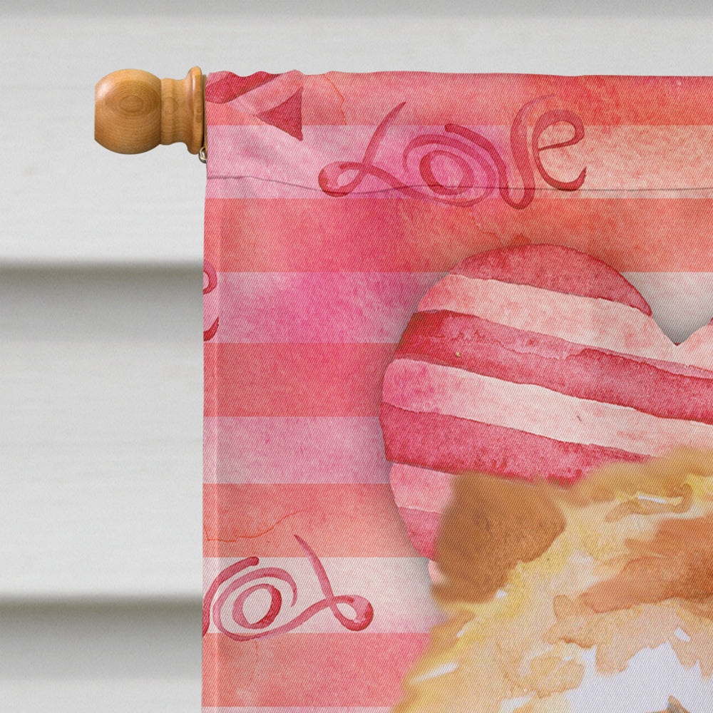 Chow Chow Love House Flag 28x40 Porch Sleeve Pole Decorative Outside Yard Banner Artwork Wall Hanging, Polyester