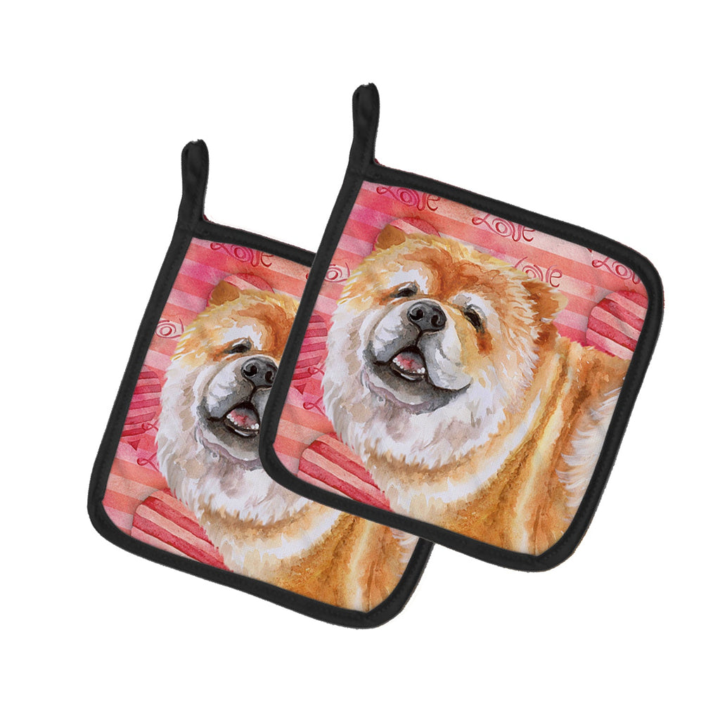 Chow Chow Love Pot Holder Set of 2 Heat Resistant Quilted Hot Pads 7.5 x 7.5 Inch, Insulated Kitchen Trivets for Cooking & Baking