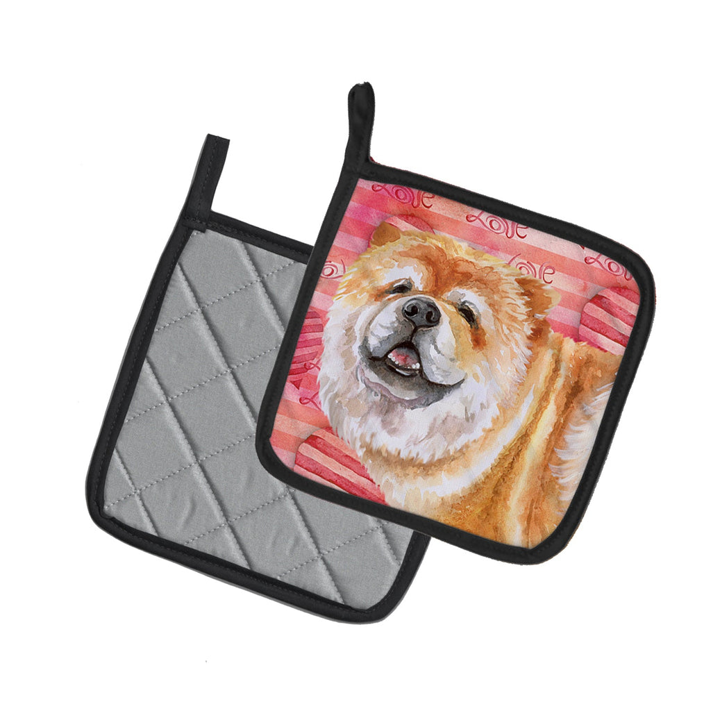 Chow Chow Love Pot Holder Set of 2 Heat Resistant Quilted Hot Pads 7.5 x 7.5 Inch, Insulated Kitchen Trivets for Cooking & Baking