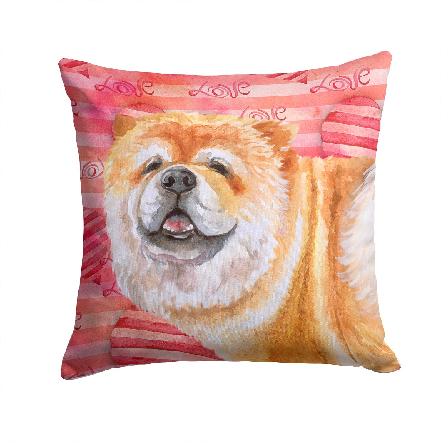 Chow Chow Love Decorative Throw Pillow 14x14 Indoor Outdoor Accent Cushion, Fabric Cover with Insert for Sofa, Bed, Porch & Living Room