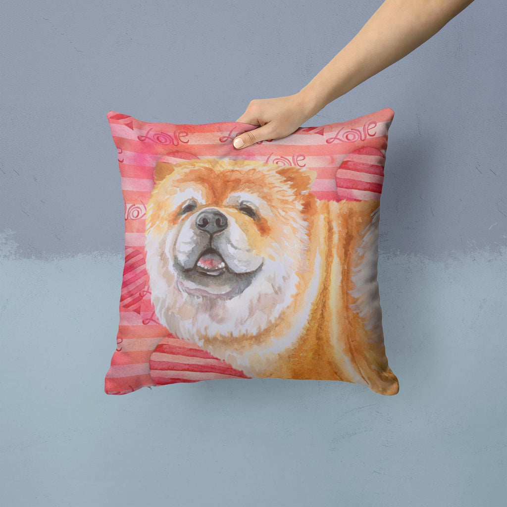 Chow Chow Love Decorative Throw Pillow 14x14 Indoor Outdoor Accent Cushion, Fabric Cover with Insert for Sofa, Bed, Porch & Living Room